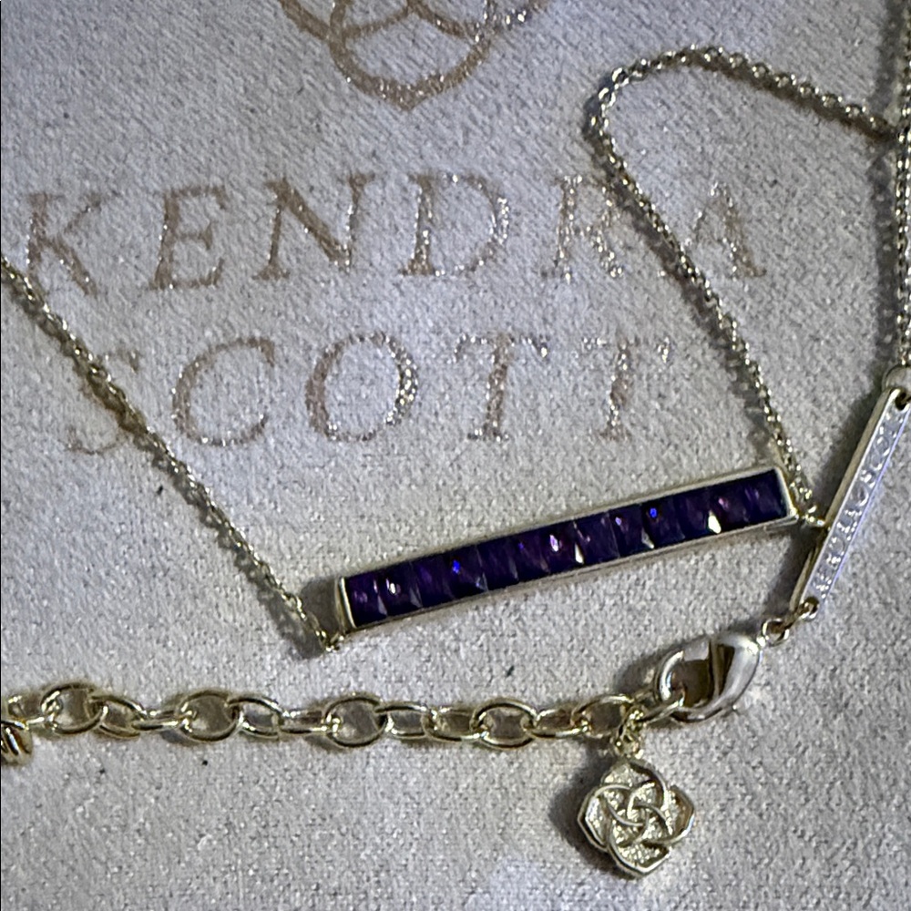 Kendra Scott Jack Pendant Necklace Purple and Gold preowned